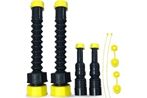 EZ-POUR HI-FLO Spout with Reducer Tip & Vent Kit (2 Pack) | Fits 1-5/8" Openings | Compatible With All EZ-POUR Adapters | Reducer Fits Older Vehicle Gas Tanks, Water Jug Or Gas Cans, | Replacement Spout Kit