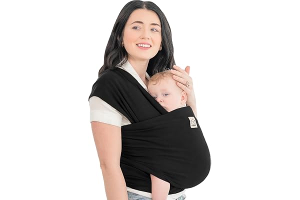 KeaBabies Baby Wrap Carrier, All in 1 Original Baby Carrier (Trendy Black) | Newborn to Toddler Sling, Easy to Wear, Hands Fr