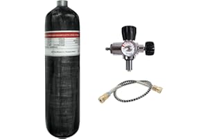 TUXING 3L 4500psi Carbon Fiber Air Tank（Empty Bottle & Paintball Fill Station with Valve Regulator Gauge for PCP Game
