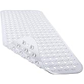 Yimobra Shower Mat, Bathtub Mat Non Slip, Big Drain Holes, 28x16, White | Strong Suction Cups, Anti Slip Bath Tub Mat for Inside Shower, Machine Washable Fast Drying, Bathroom Essentials