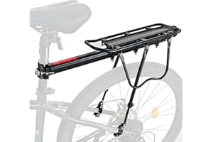 Aikolesa Rear Bike Bicycle Cargo Rack, Aluminum Alloy Rear Bike Pannier Rack for Back of Bike Carrier Rack with Quick Release Mountain Road Bicycle Rear Racks 110-165 lbs Capacity Universal