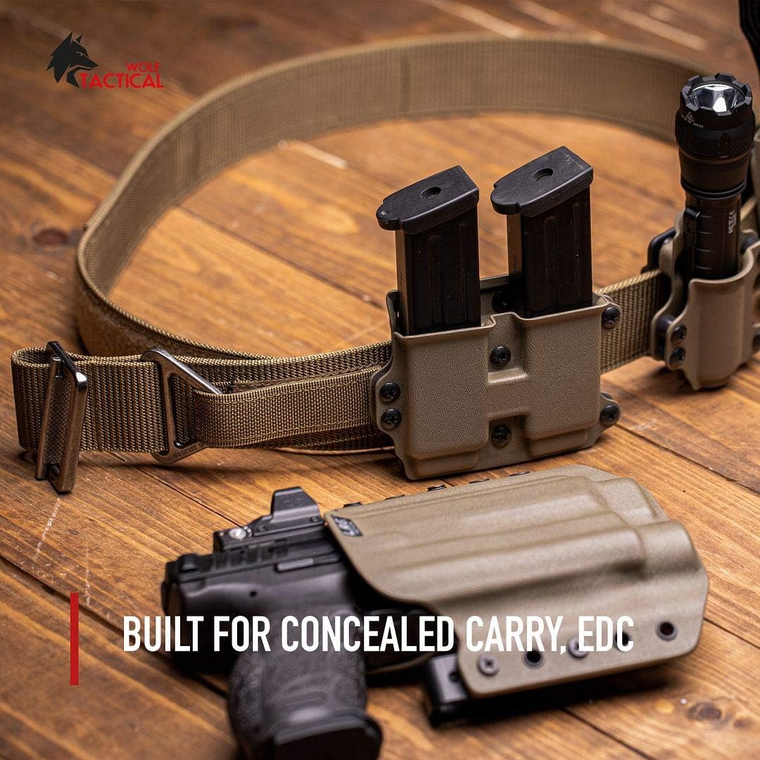 WOLF TACTICAL Heavy Duty Riggers Belt - Stiffened 2-Ply 1.75” Nylon EDC Gun Belt : Clothing