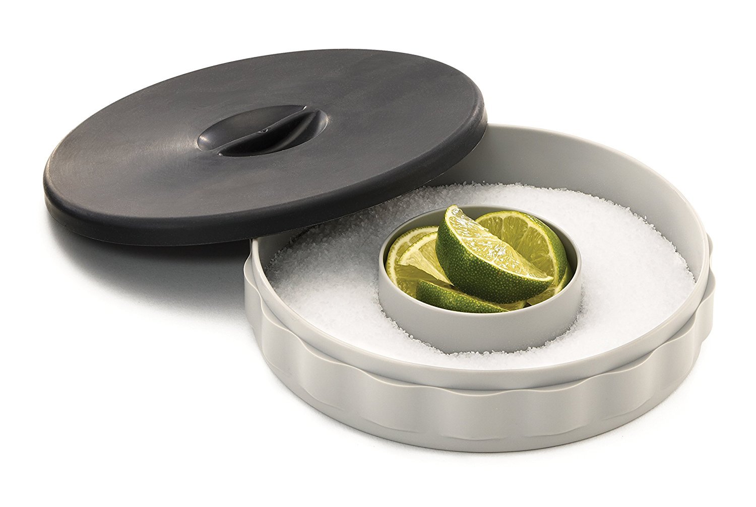 Tablecraft Glass Rimmer Set (H634T), Plastic, Grey & Black