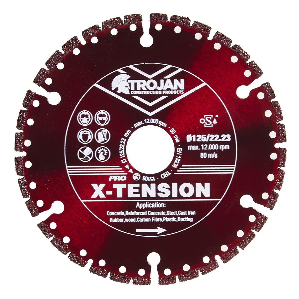 Trojan Pro Diamond Coated Multi Cutter Saw Blade Cuts Ferrous Metals, Fibre Glass, Rubber & More 125mm/5"