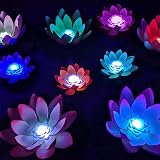 SUQ 5 Pieces Lotus Lamp Outdoor Floating LED Garden Light 18CM view 9
