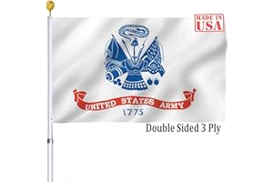 UTSANG Army US Military Flag Double Sided 3x5 Outdoor-3 Ply American United States 1775 White Army Flags Heavy Duty with Brass Grommets for Outdoor Indoor Room Wall