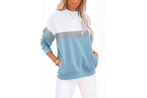 GKBK Womens Sweatshirts Cotton Crewneck Tops Long Sleeve Cute Lightweight Fall Winter Loose Casual Pullover with Pockets