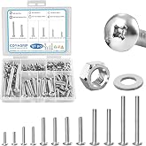 121PCS Nuts and Bolts Assortment Kit, M4 M5 M6 Phillips Head Machine Screws Assorted Set with Storage Case, Small Metric Bolts Nuts and Flat Washers Kit