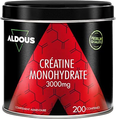Creatine Monohydrate 3000mg -200 comprimés- Musculation, sport, pre workout