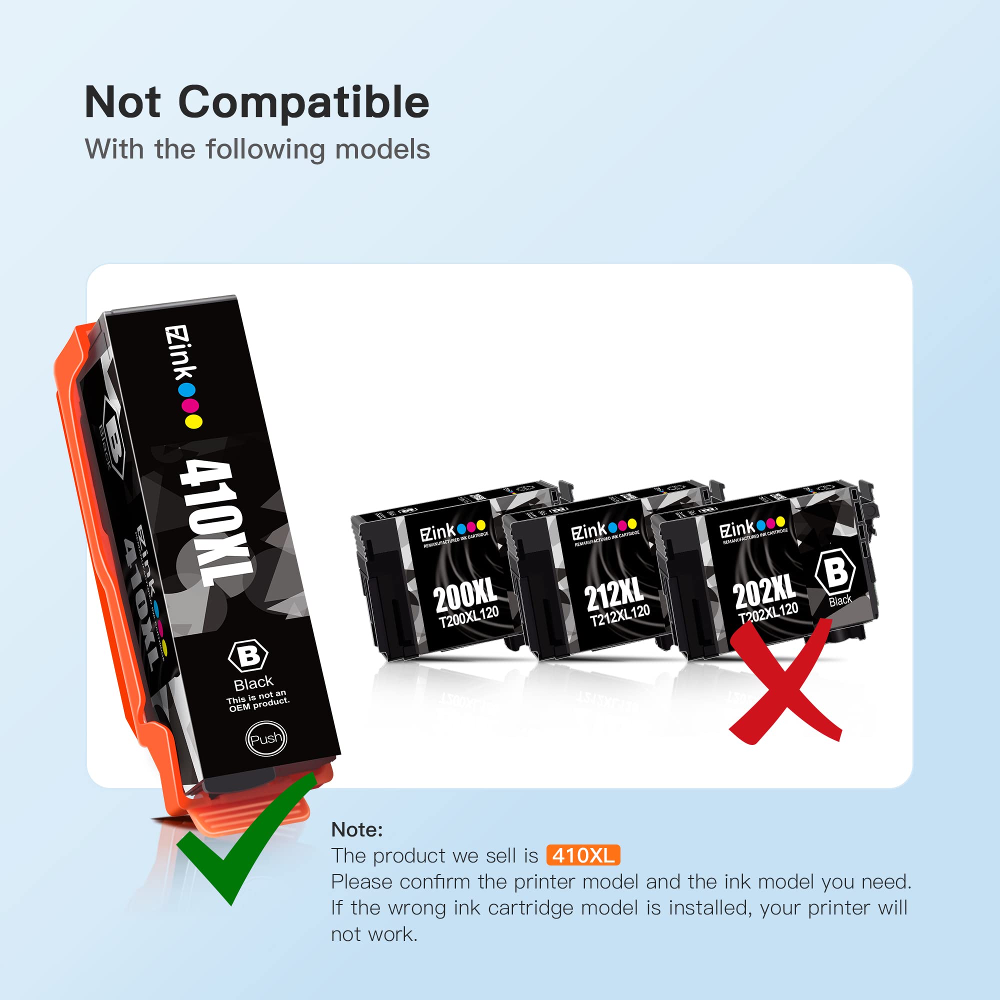 E-Z Ink 410 Ink Cartridges Remanufactured for Epson 410 410XL Printer Ink Cartridges 5 Pack Work with Expression XP-7100 XP-640 XP-830 XP-530 XP-630 XP-635 (Black, Cyan, Magenta, Yellow, Photo Black)