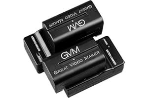 GVM GREAT VIDEO MAKER GVM 2 Pack NP-F750/770 Battery and Charger 4400mAh for Sony NP-F975, NP-F960, NP-F950, NP-F930, NP-F770, NP-F750, NP-F550, DCR, DSR, HDR, FDR, HVR, HVL and LED Light
