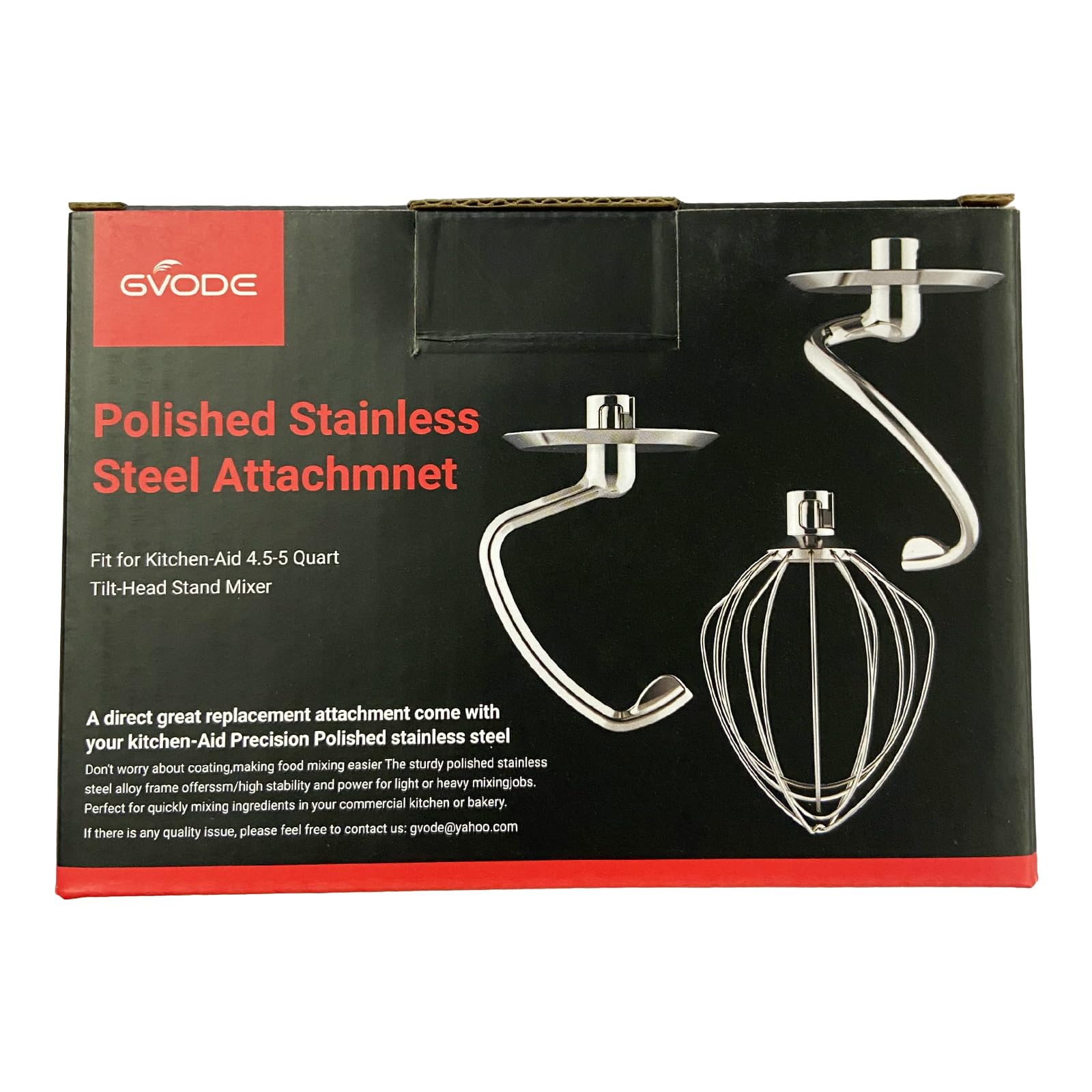 Stainless Steel Dough Hook for Kitchenaid Stand Mixer, Bread Hook for 4.5Qt -5 Qt Tilt-Head Stand Mixer, Dough Hook for Kitchenaid Mixer Attachments, Dishwasher Safe by GVODE