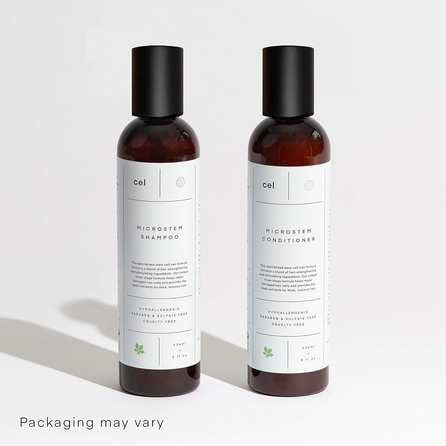 Cel Microstem Natural Hair Thickening Shampoo & Conditioner Set (2 x 8 fl oz) – Stem Cell Anti Thinning Shampoo – Professional Grade Biotin – Sulfate & Paraben Free - Suitable for Men and Women: Beauty