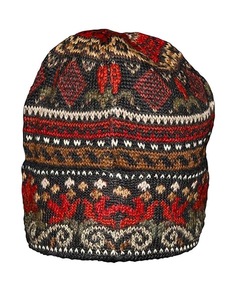 Invisible World Damen und Herren 100% Alpaka Wintermütze - Handgestrickte und warme Winter Beanie Mütze - Julia - Größe M