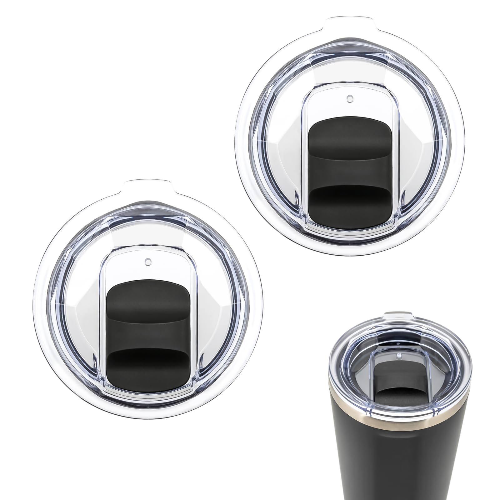 Photo 1 of Replacement Lid Compatible with Corkcicle 16oz-2Pack Magnetic Slider Lid, Double Sealing Spill Proof Compatible with Corkcicle Accessories