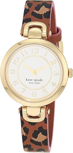 Amazon Com Kate Spade New York Women S Rainey Park Quartz Stainless Steel And Leather Watch Color Gold Leopard Model Ksw1637 Watches