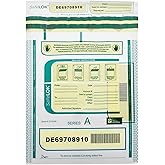 ControlTek SafeLok 9" x 12", Clear, 100 Bags, Tamper-Evident Deposit Bags for Cash Handling & Valuables, Moisture, Heat and Cold Sensitive Ink, Tear-off receipt + Large Barcodes 585087