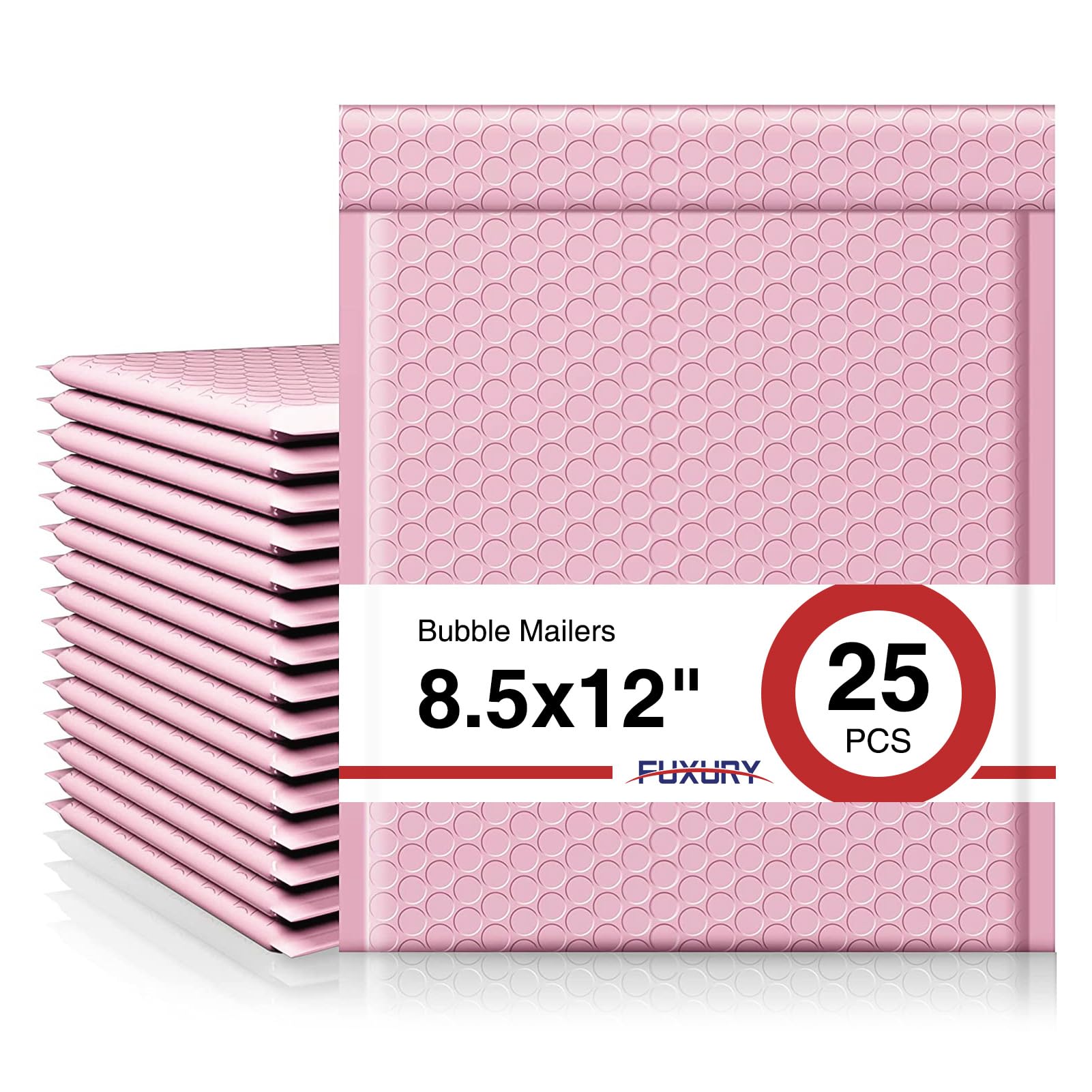 Photo 1 of Fuxury Bubble Mailer 8.5x12,Light Pink#2 Poly Bubble Mailers,Self Seal Padded Envelopes,Waterproof Mailing Envelopes,Cushioning Packaging Bags for Books,Clothes, Makeup Supplies 25 Pack