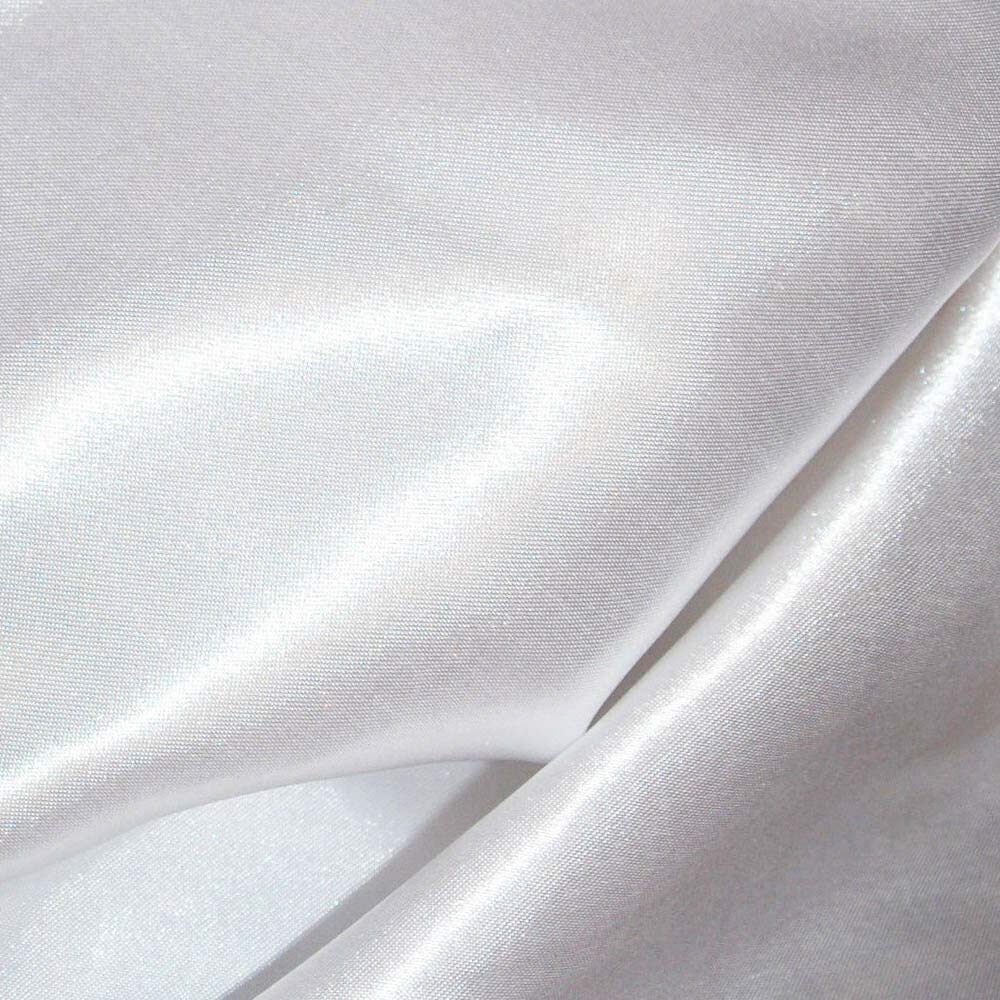 Bini Fabrics White Silky Satin Dress Fabric Plain Satin Material 44/45