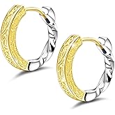 Two Tone Hoop Earrings for Women Gold and Silver Hoop Earrings Chunky Classic Lightweight Hypoallergenic Mix Material Jewelry Gifts for Daughter Mom Wife Birthday