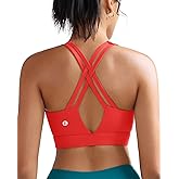 RUNNING GIRL Sports Bra for Women High Support, Molded Cup High Impact Sports Bras with Sewn in Pads Strappy Running Bra