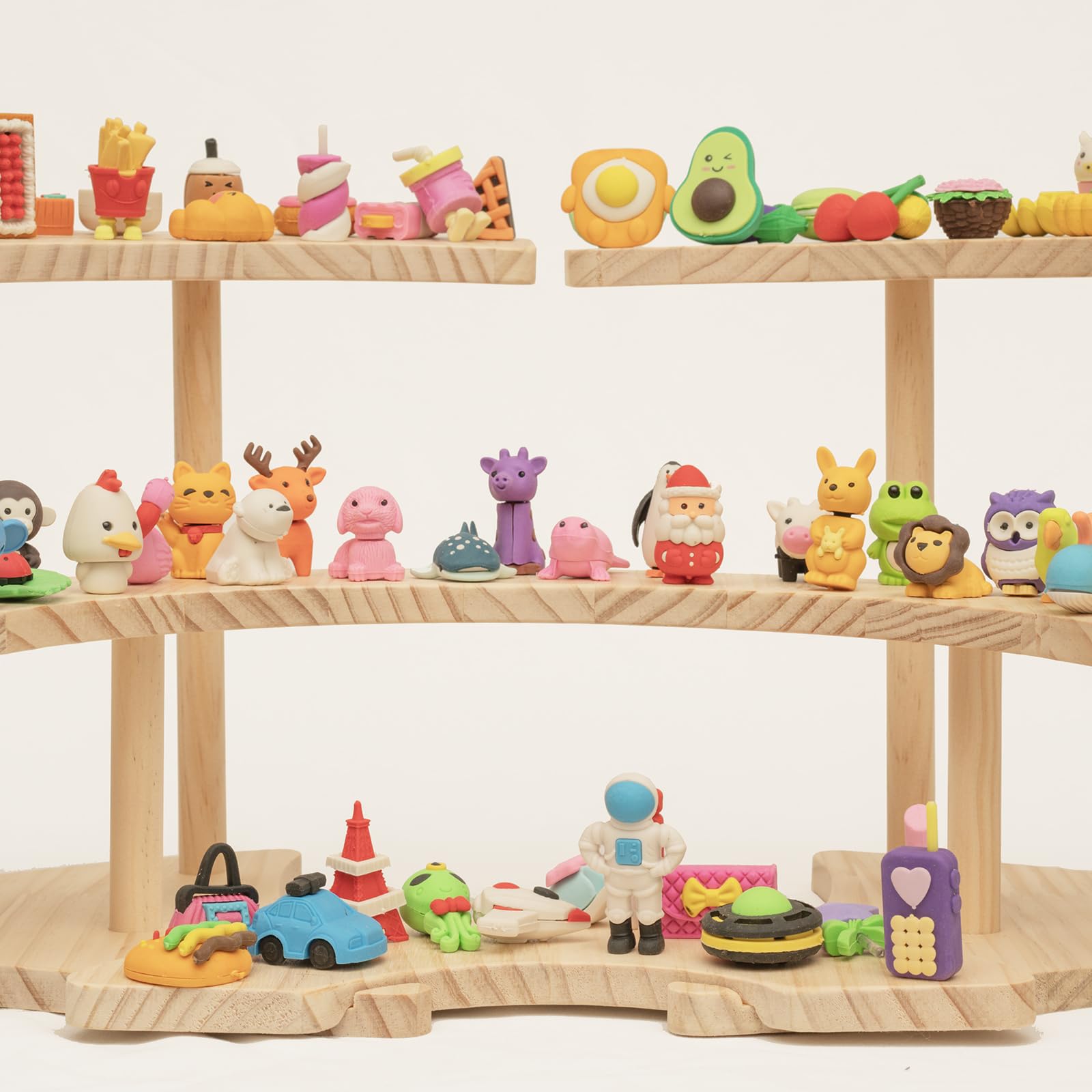 100 Pcs Kids Animal Erasers Bulk Desktop Pets, Random 3D Puzzle Erasers Classroom Rewards, Mini Pencil Erasers Kids Party Favors,Game Rewards Back to School Supplies Treasure Box Toys Gifts