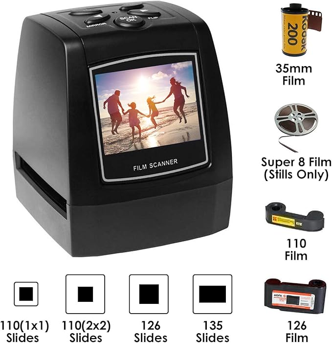 El escáner Negativo de película Convierte Diapositivas y Negativos de