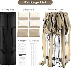 COBIZI Canopy 10x20 Pop Up Canopy Tent with 4