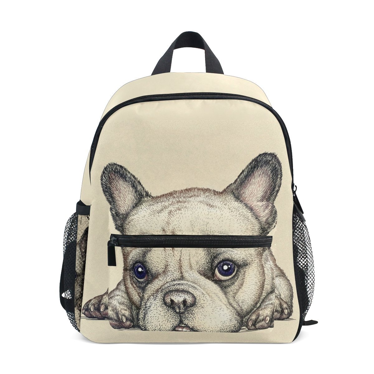 Kids Backpack, French Dog Bulldog Printed Personalised Lightweight Preschool Bag for Children Girls Boys