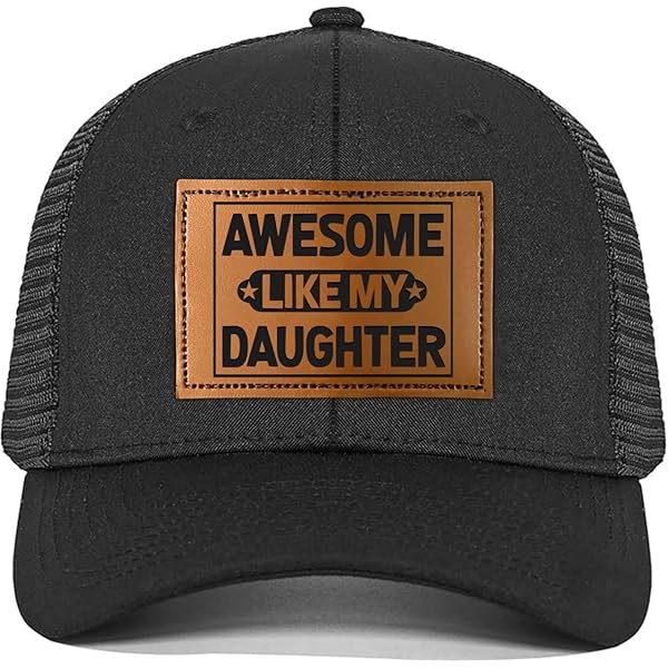 Goyklrb Funny Dad Est 2025 Gorra De Camionero Para Hombre, Ajustable De Cuero Para Nuevo Papá, Gorra De Béisbol, Negro -, Talla única