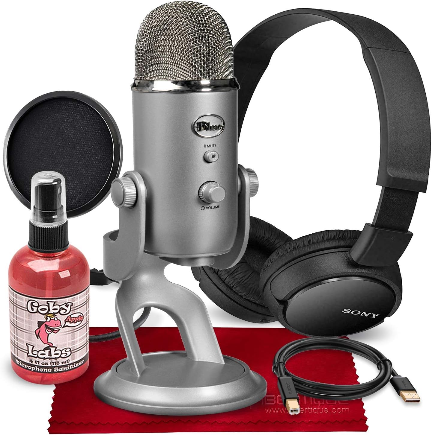 Blue Yeti USB Microphone (Silver) with Studio Monitoring