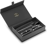 Parker IM Duo Pen Gift Set Fountain Ballpoint & Pouch Black Lacquer