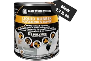 HANSE SYNTEC SYSTEMS HSS Liquid Rubber Black 7.7oz – MS Polymer Sealant for Roof, Cracks, Walls & Any Repairs, Solvent-Free, Flexible Liquid Membrane