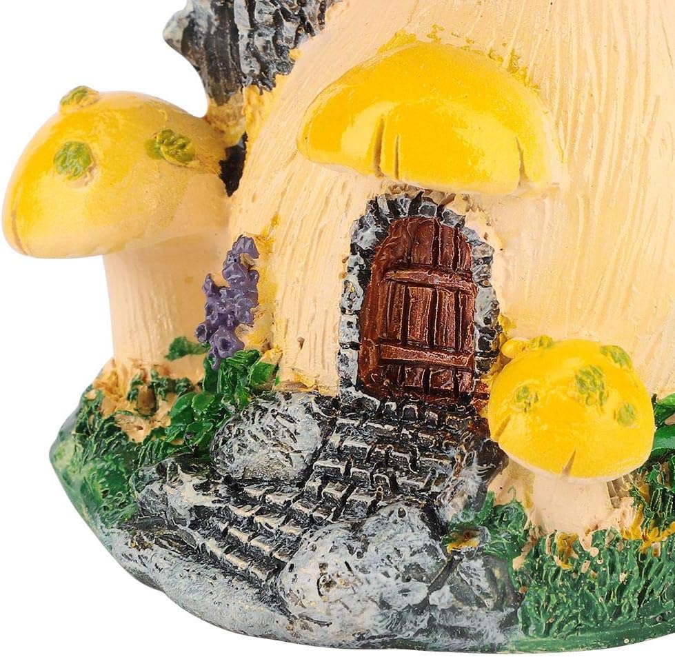 Mumusuki Miniature Fairy Garden Mushroom House Ornament, DIY Craft Pot Fairy Dollhouse Décor Outdoor Decor Home Decoration - Image 4