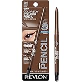 Revlon ColorStay Pencil Waterproof Eyeliner, 203 Brown, 0.01 oz | Waterproof pencil eyeliner with built-in sharpener. Smudge-proof, long-lasting, intense matte color.