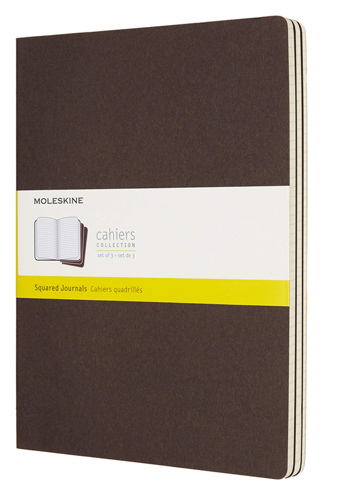 Moleskine CH022P2 X-Large Squared Cahier Journal - Coffee Brown (Pack of 3) — image 1