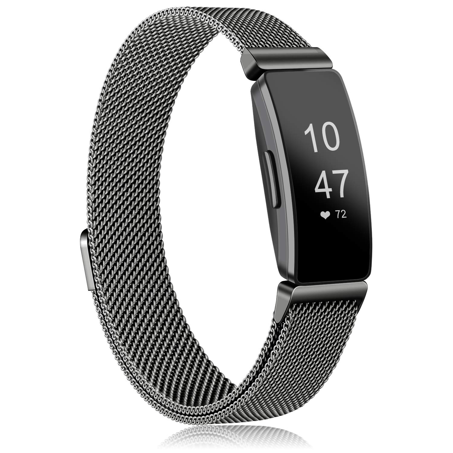 Demark Compatible for Fitbit Inspire Hr Strap/Fitbit Inspire Strap, Stainless Steel Milanese Mesh Band, Space Gray, S