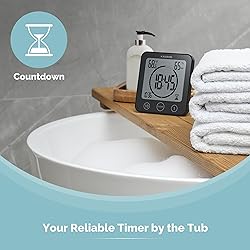 KADAMS Digital Bathroom Shower Kitchen Wall Clock