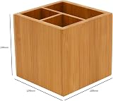 Osco MOSO Bamboo Three Compartment Pen Pot Desk Organizer view 4