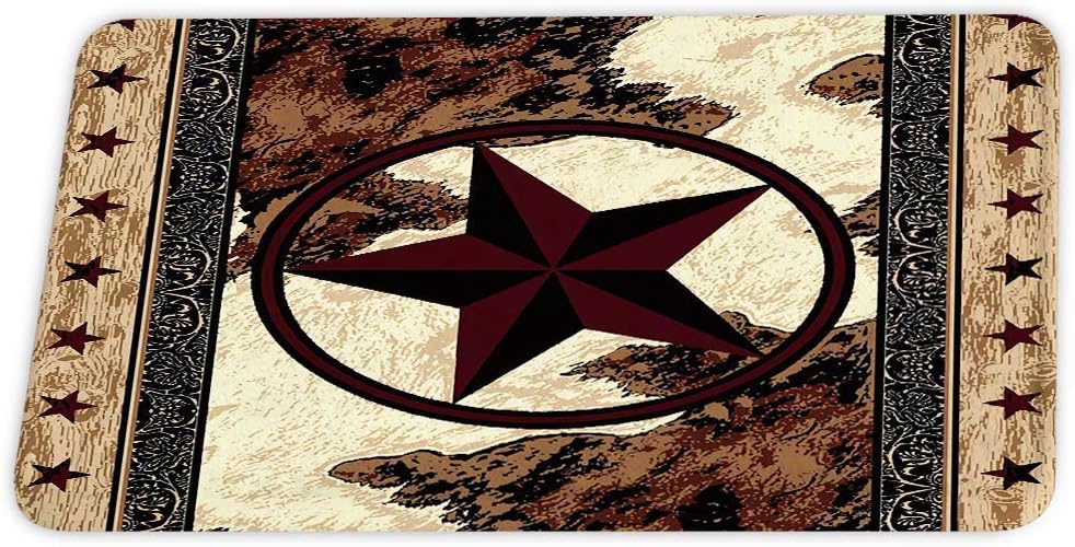 SUPERQIAO Western Texas Star Rustikale Korallensamt-Badteppiche