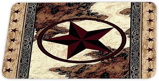 SUPERQIAO Western Texas Star Rustikale Korallensamt-Badteppiche