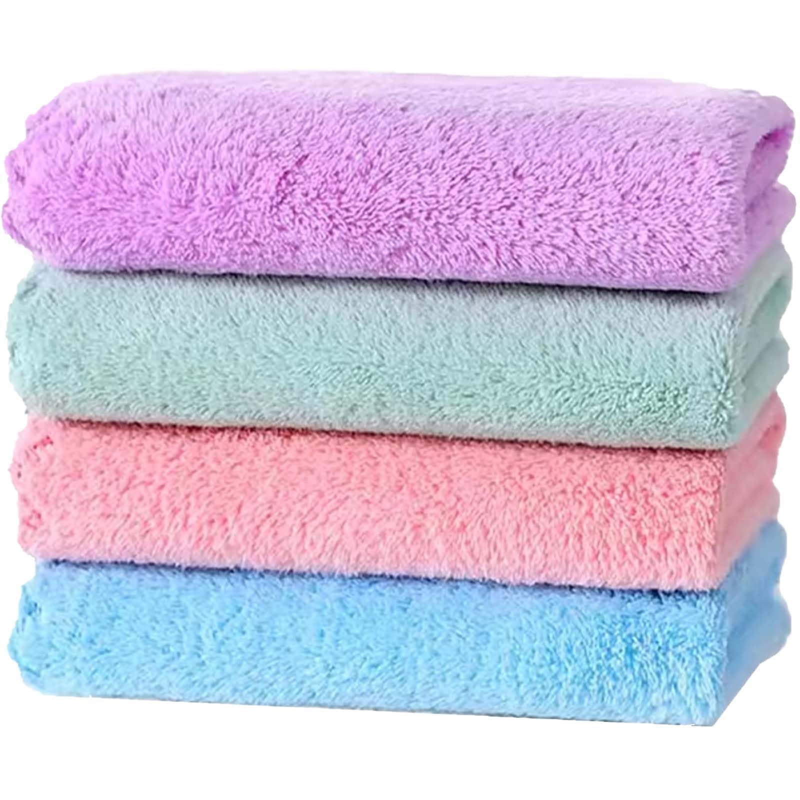 CBRPVT 4Pack Face Cloths for Washing Face, Cleansing, Removing Makeup, Travel, Gym, Business Trip - Microfiber, White