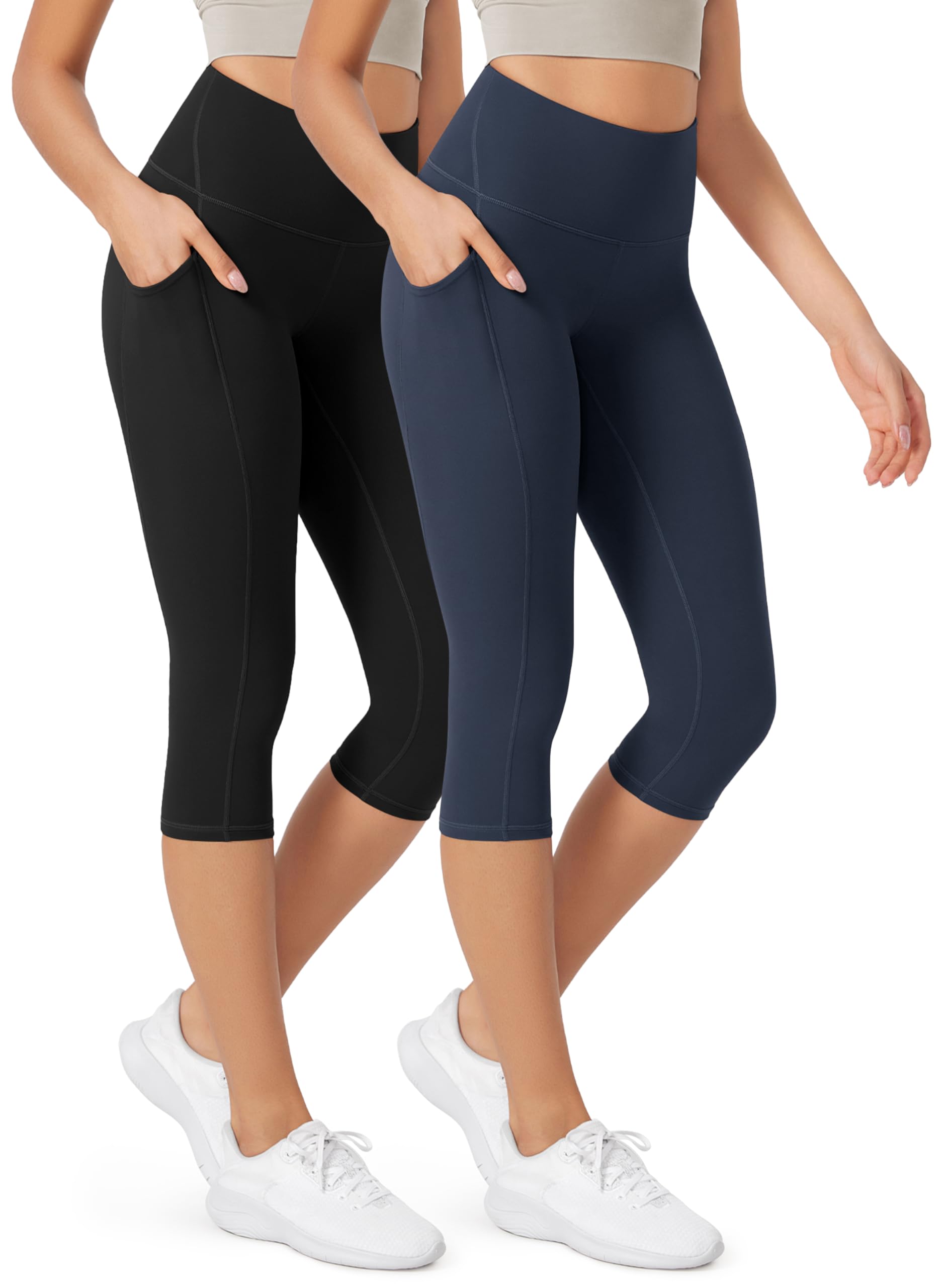 ODODOS ODLEX 2-Pack High Waist Workout Capris with