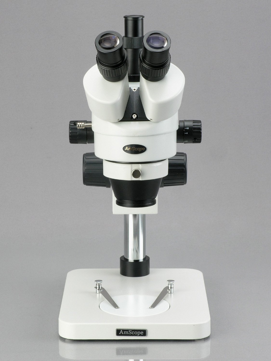 AmScope - 7X-45X Table Pillar Stand Zoom Magnification Trinocular Stereo Microscope - Image 3