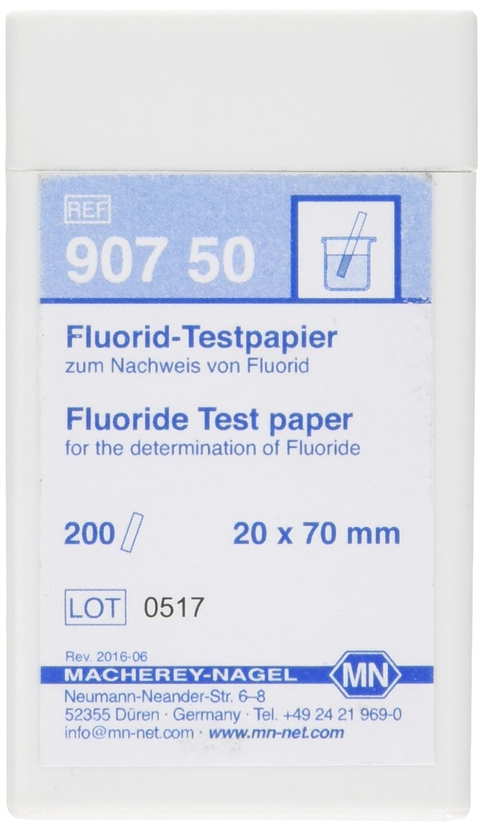 Camlab 1138877 FLUORIDE Test Paper, 20 mm x 70 mm (Pack of 200)