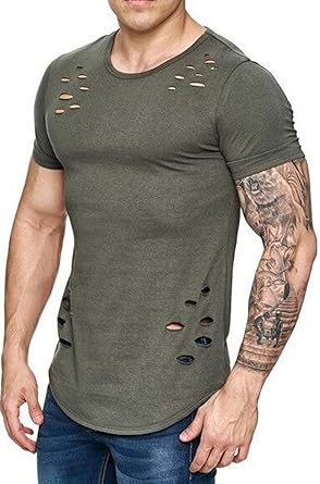 camisetas rasgadas hombre
