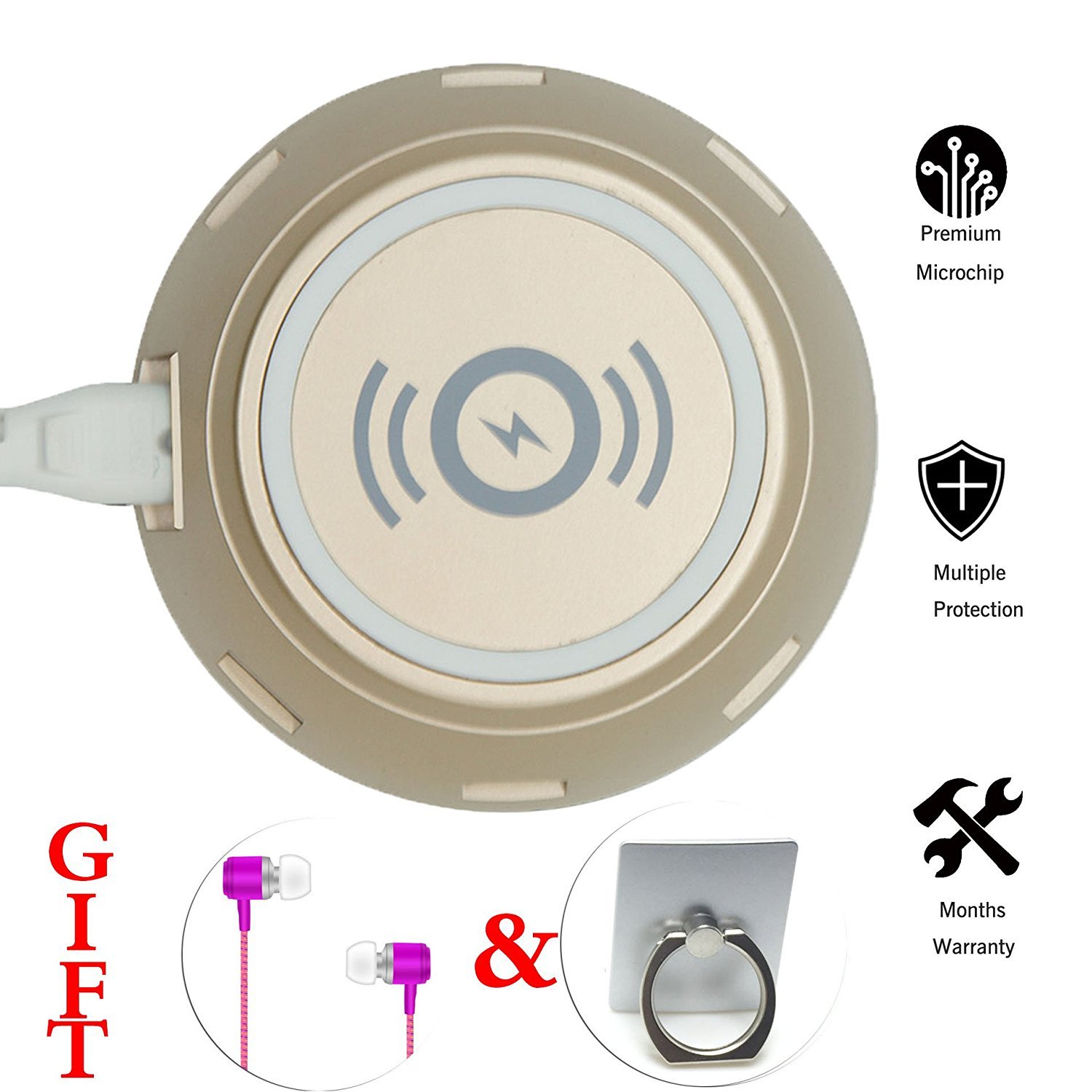 Q1T5 Wireless Charger with 6 USB Charging Match All Phone Models QI Wireless Charging (6 USB + Wireless Charger with 2 Surprise Gifts)