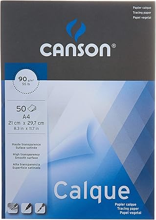 Amazon Com Canson Tracing Paper 90gsm Pad Including 50 Sheets Satin Finish Office Products