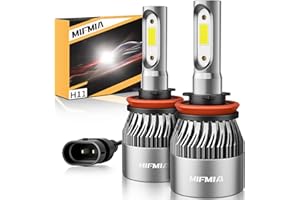 MIFMIA H11 LED Headlight Bulb, 40000LM 1000% Brighter H8 H9 LED Headlight Bulb, 1:1 Size Non-Polarity Plug and Play, 6500K Co