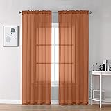 Chyhomenyc Orange Sheer Curtains 72 Inch Length 2